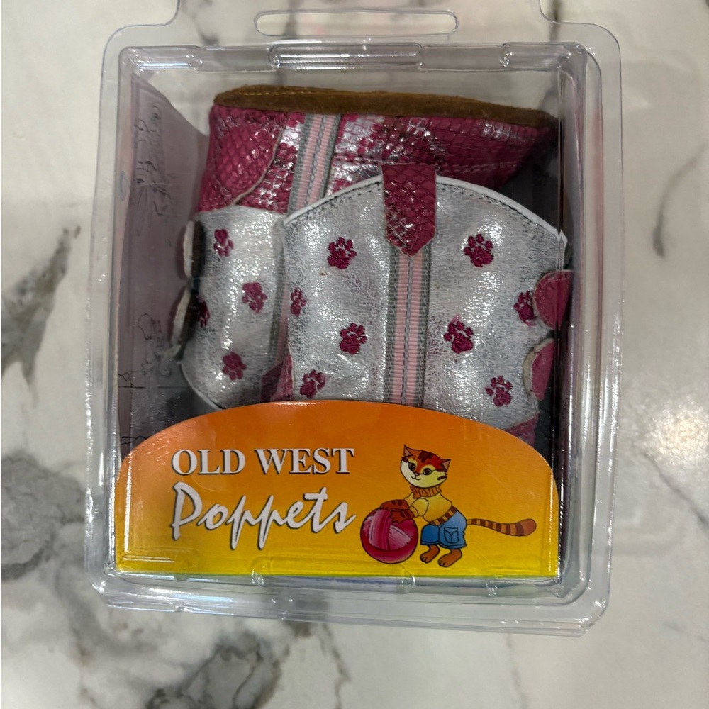 Baby Girl Cowboy Boots in Pink and Silver
